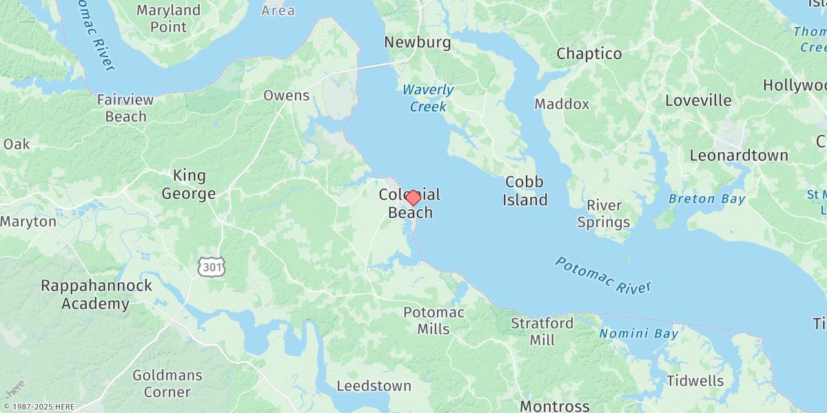 Map of Colonial Beach, Va.