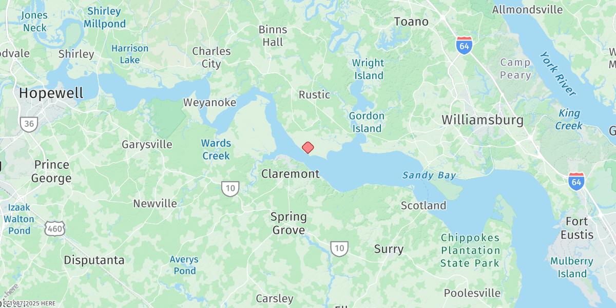Map of Tettington, James River