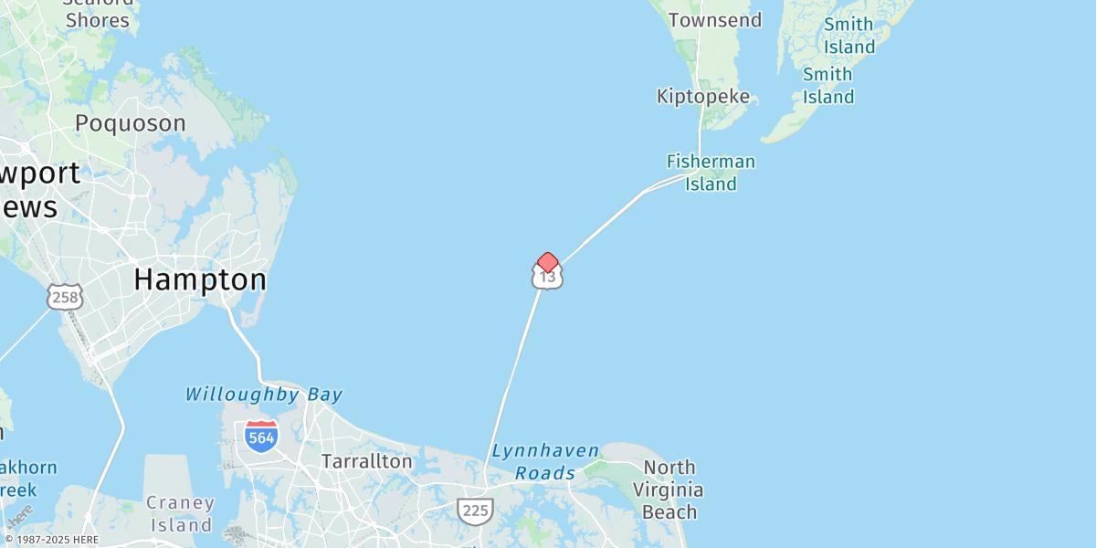 Map of Cbbt, Chesapeake Channel