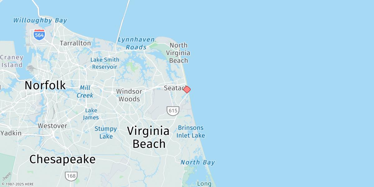 Map of Rudee Inlet, Interior Channel