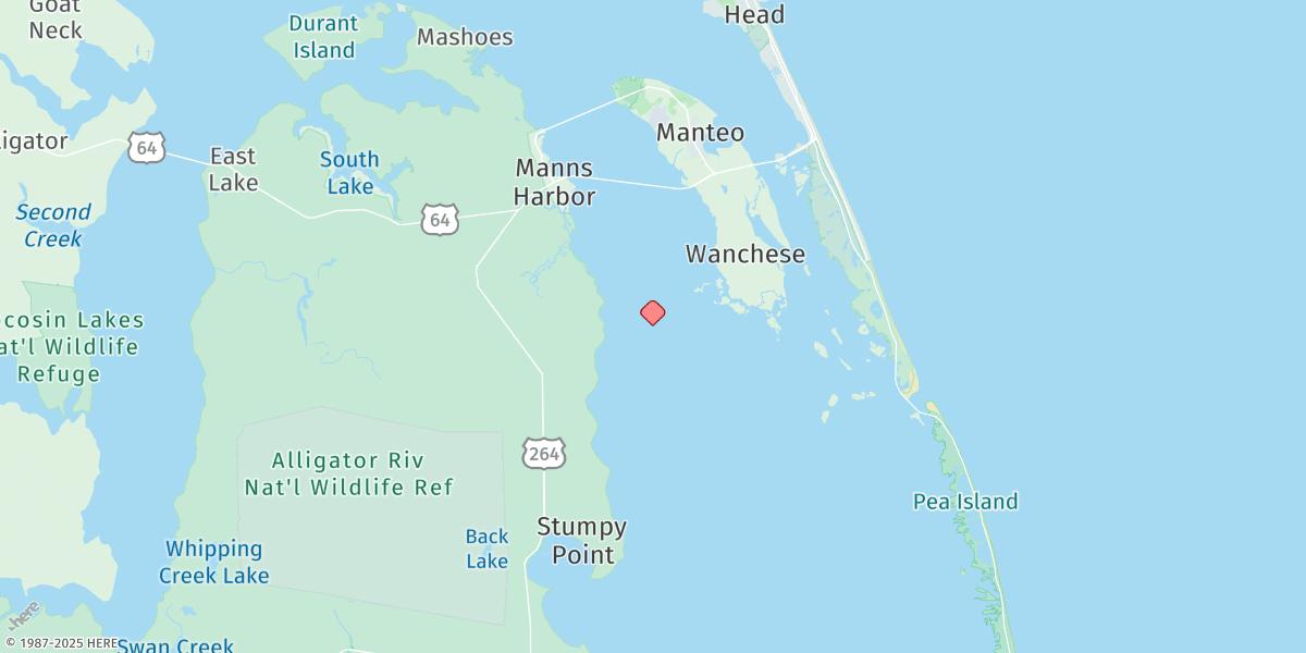 Map of Roanoke Marshes Light, Croatan Sound