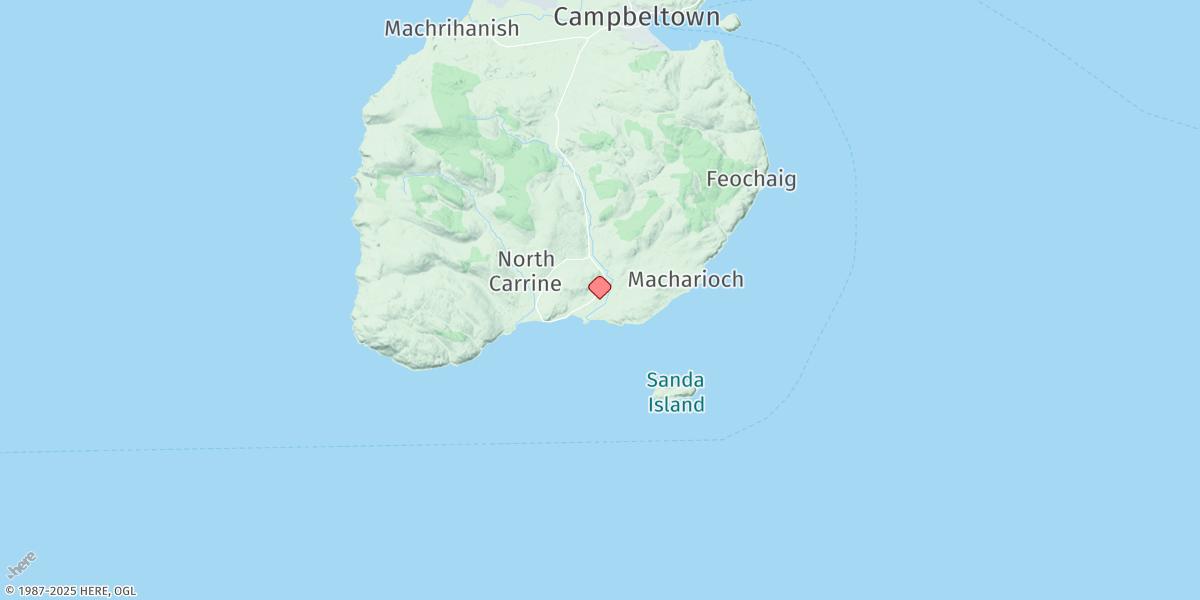 Map of Southend (Kintyre)