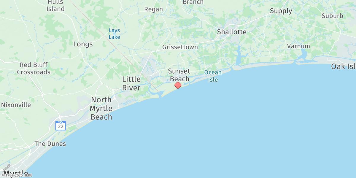 Map of Sunset Beach Pier