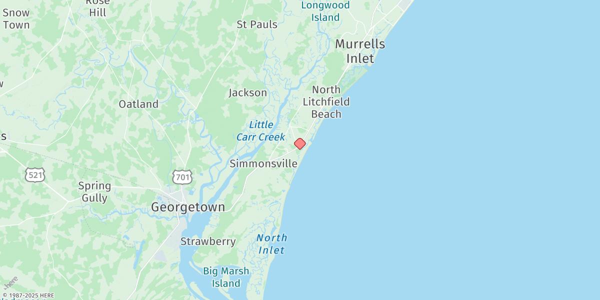 Map of Bennet's Dock, Pawleys Island Creek