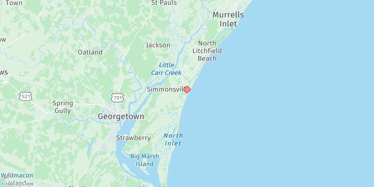 Map of Ward's Dock, Pawleys Inlet