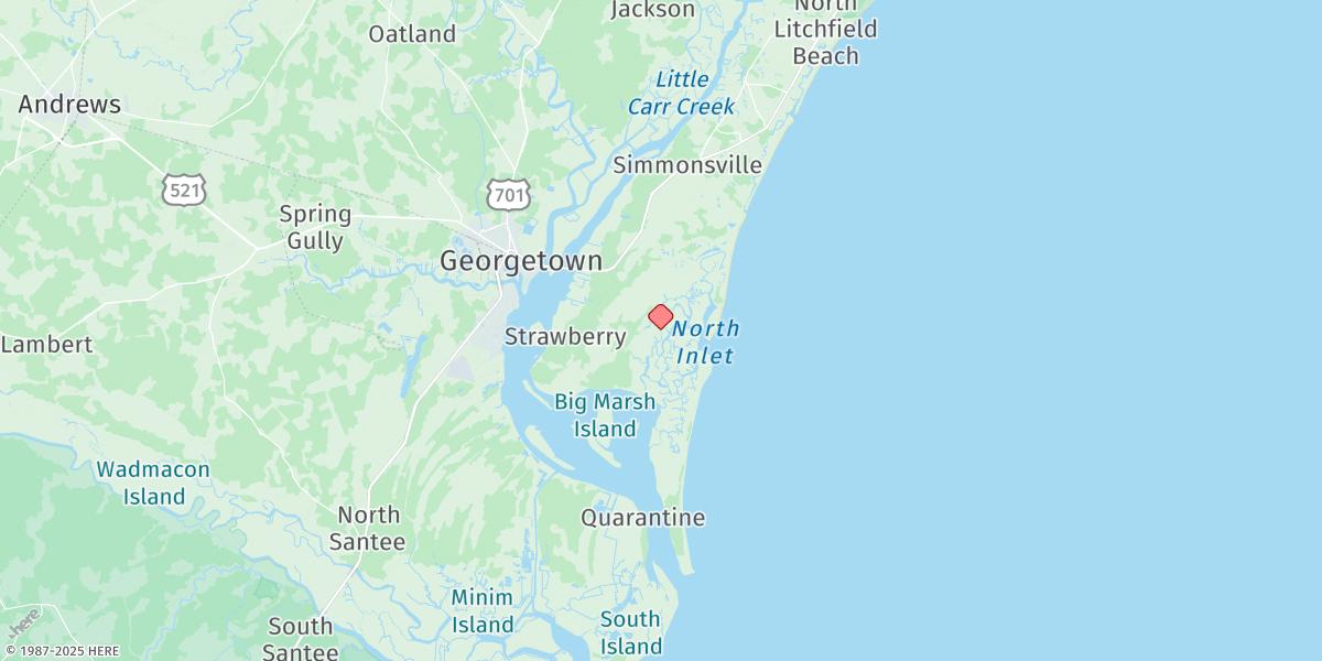 Map of Clambank Creek, Goat Island, North Inlet