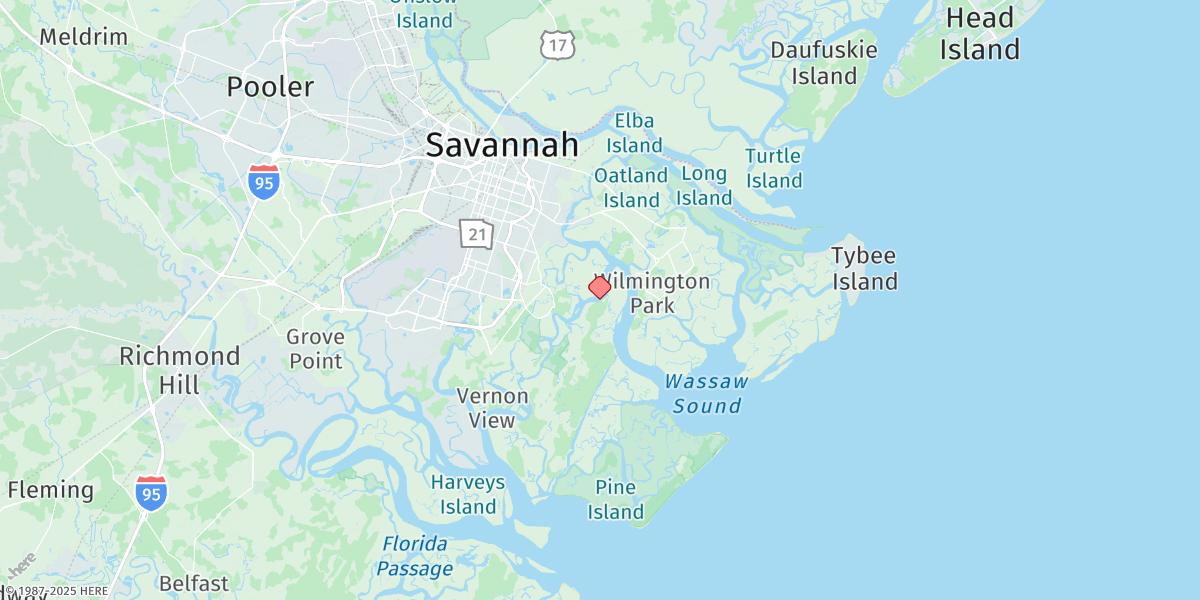 Map of Skidaway Institute, Skidaway River