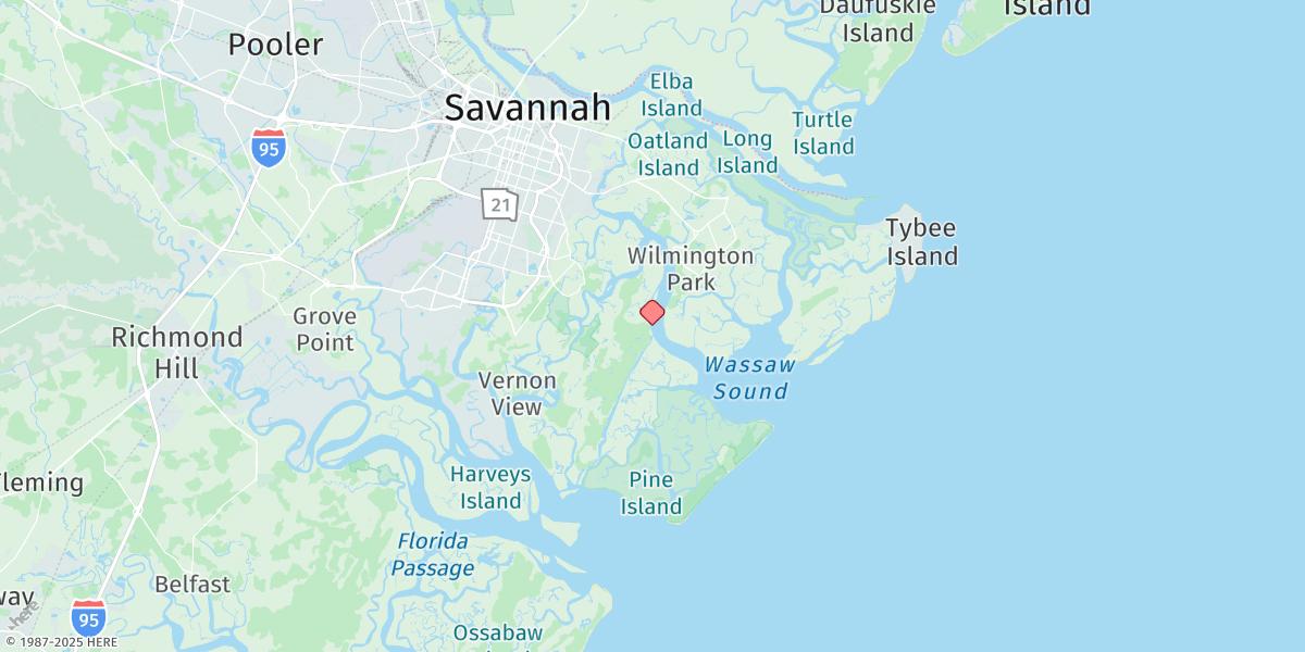 Map of Priest Landing, Wilmington River