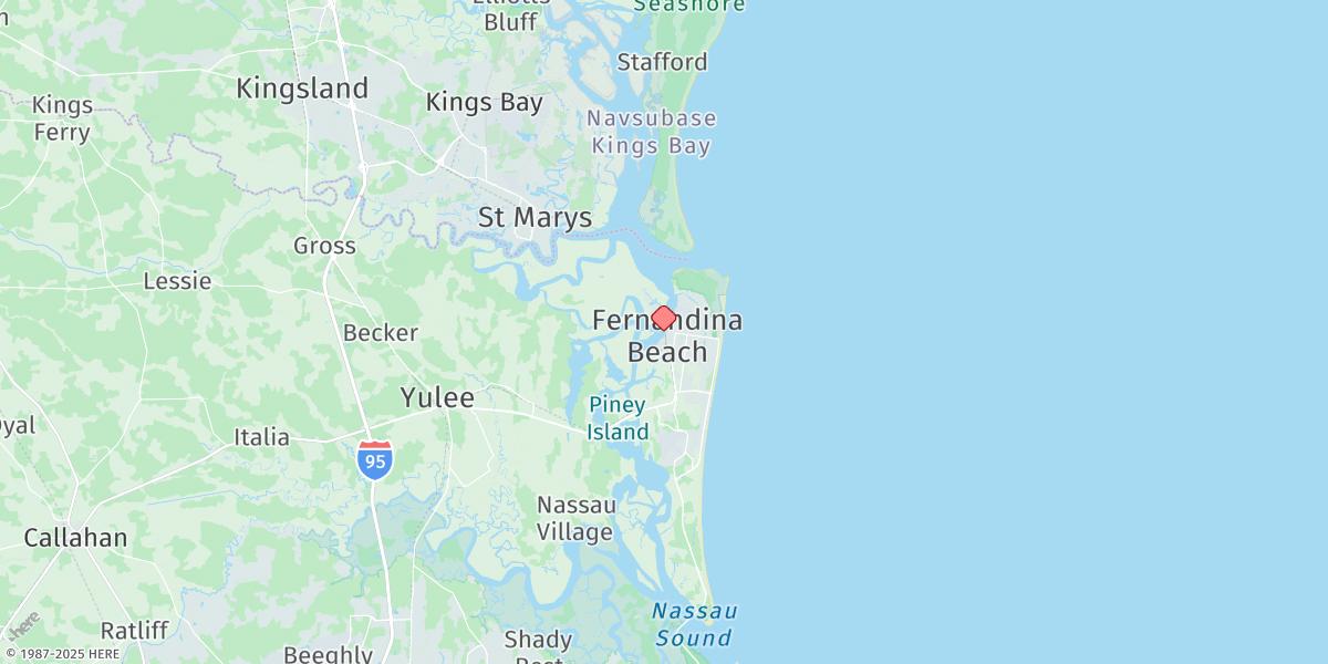 Map of Fernandina Beach, Amelia River