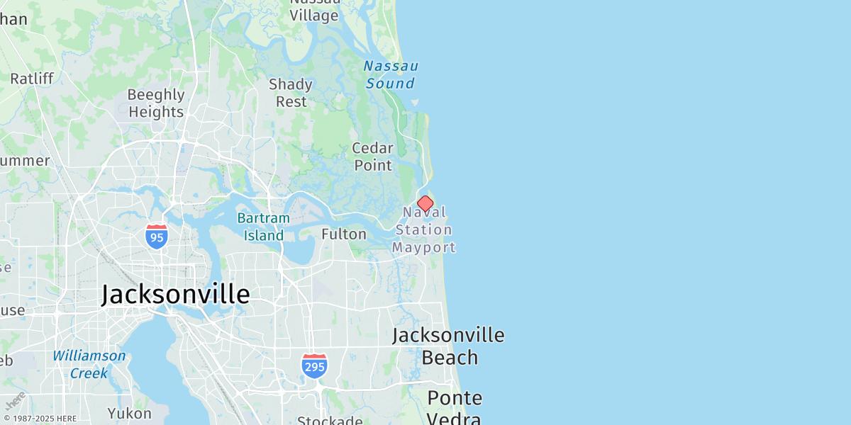 Map of Mayport Naval Station, Water Treatment Dock