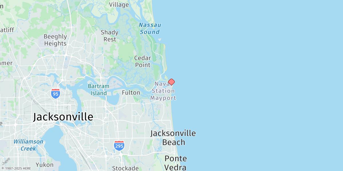 Map of Mayport Naval Station, Degausing Structure