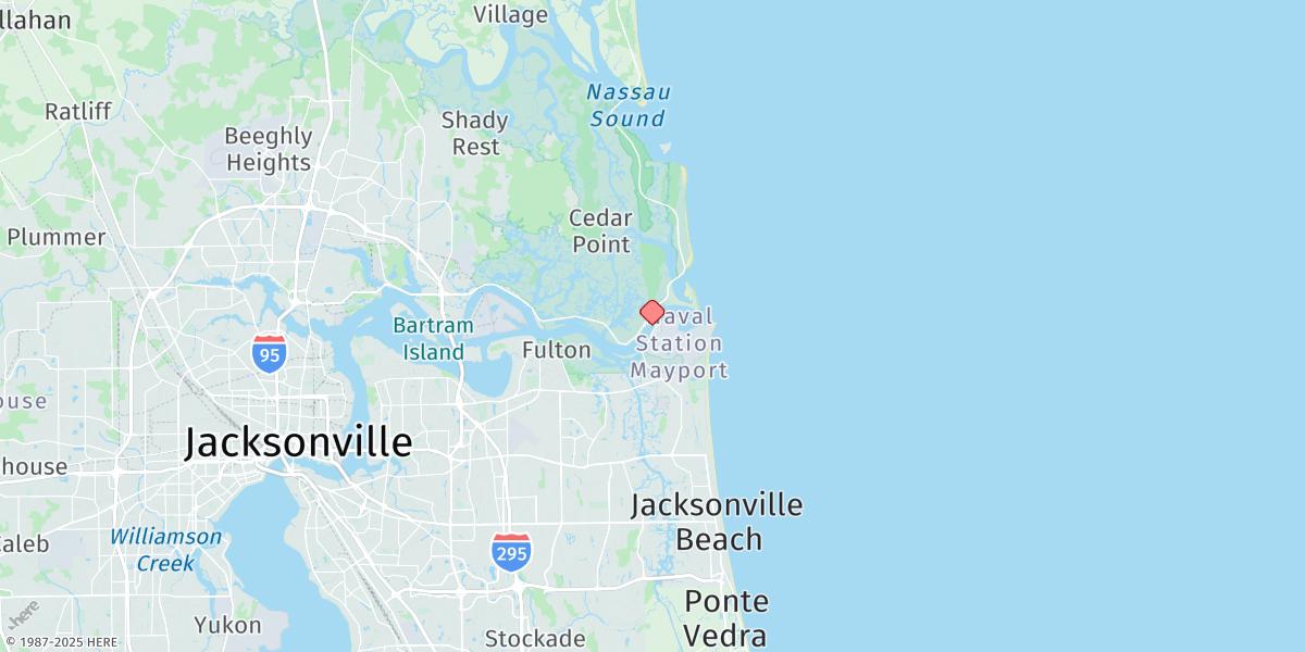 Map of Mayport, St. Johns River