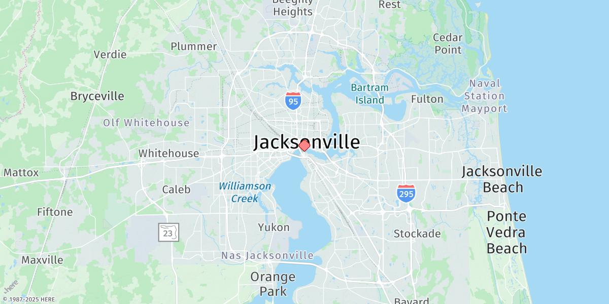 Map of Jacksonville, Main Street Bridge