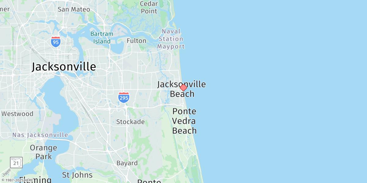 Map of Jacksonville Beach
