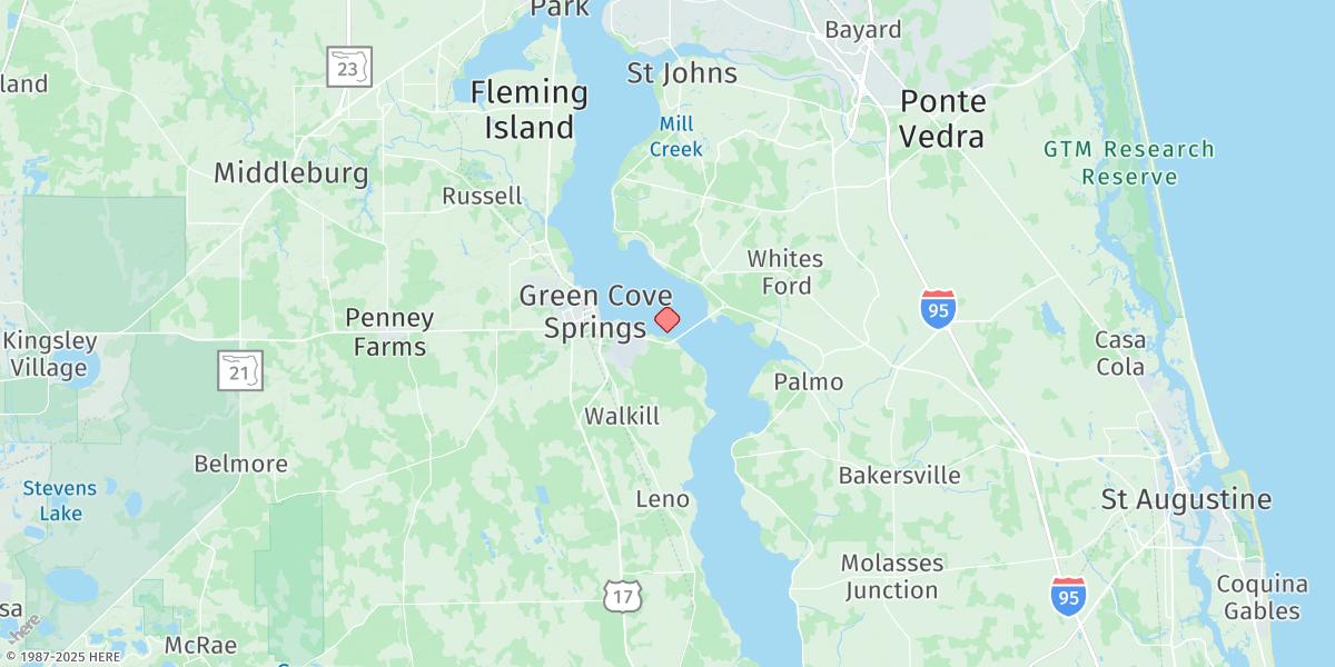 Map of Red Bay Point, St Johns River