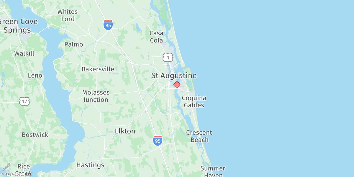 Map of State Road 312, Matanzas River