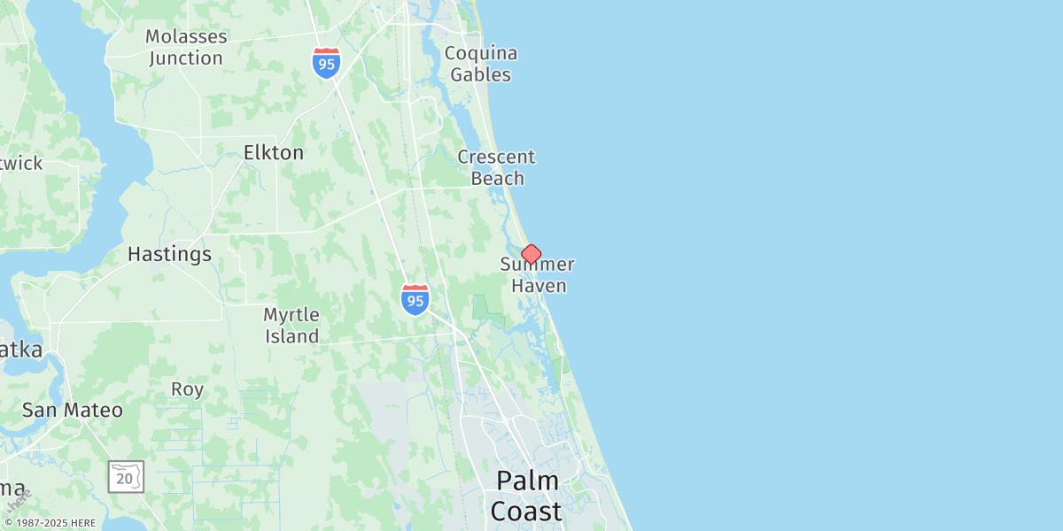 Map of Matanzas Inlet, State Road A1a Bridge
