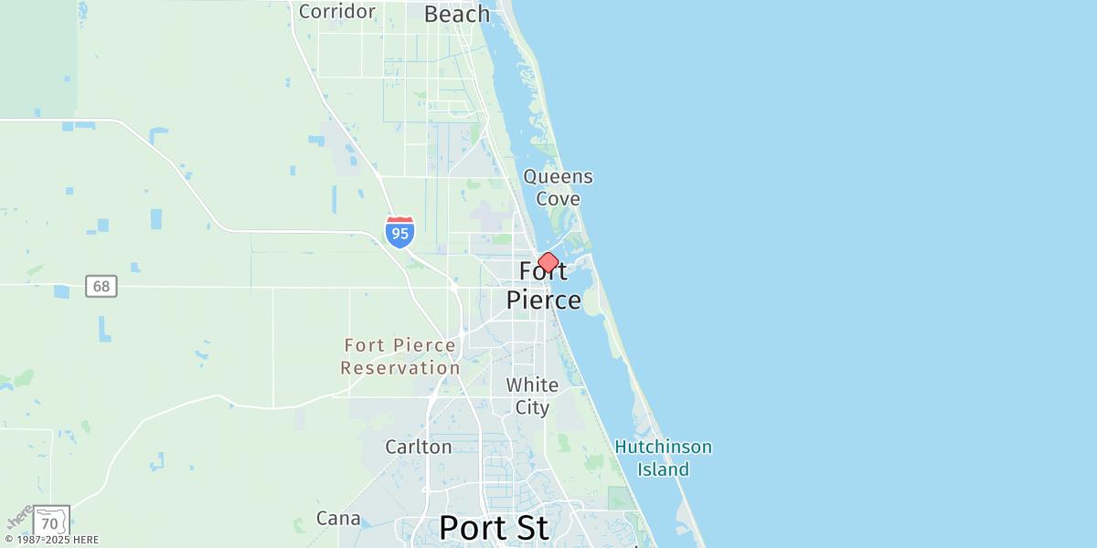 Map of Fort Pierce, South Beach Causeway