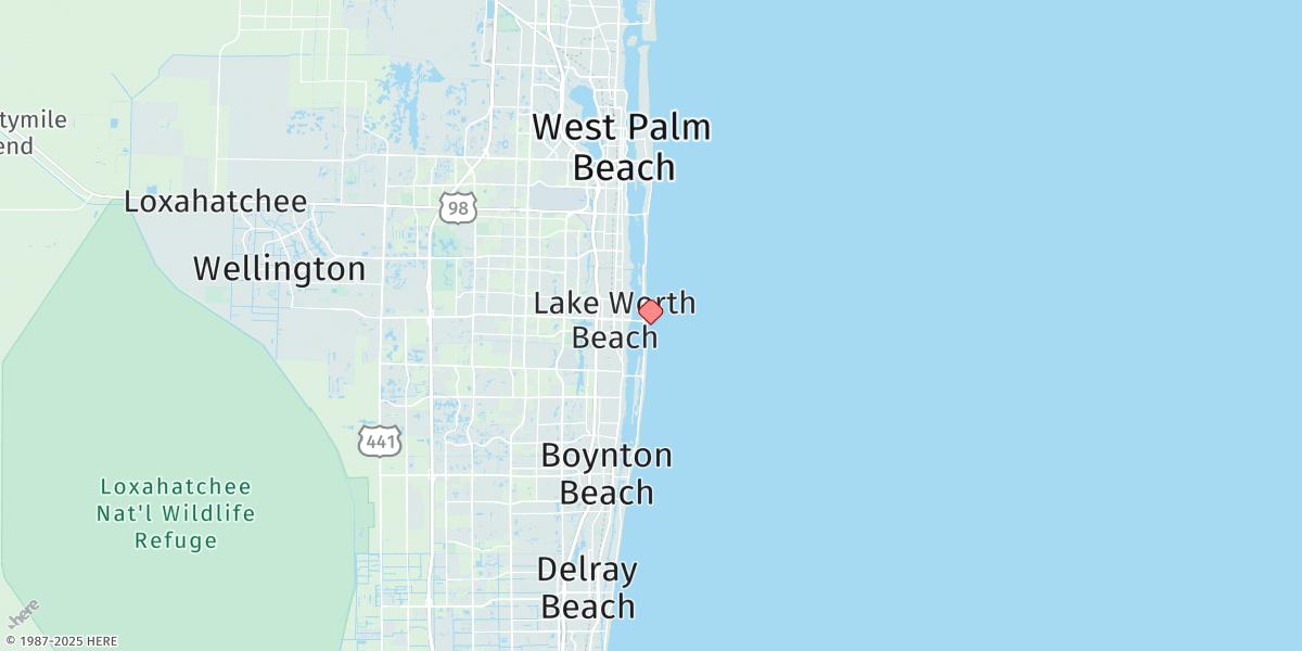 Map of Lake Worth Pier (Ocean)