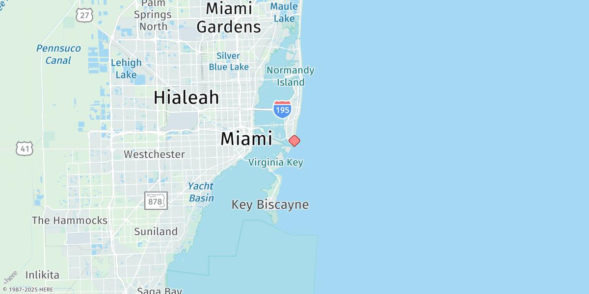 Map of Government Cut, Miami Harbor Entrance