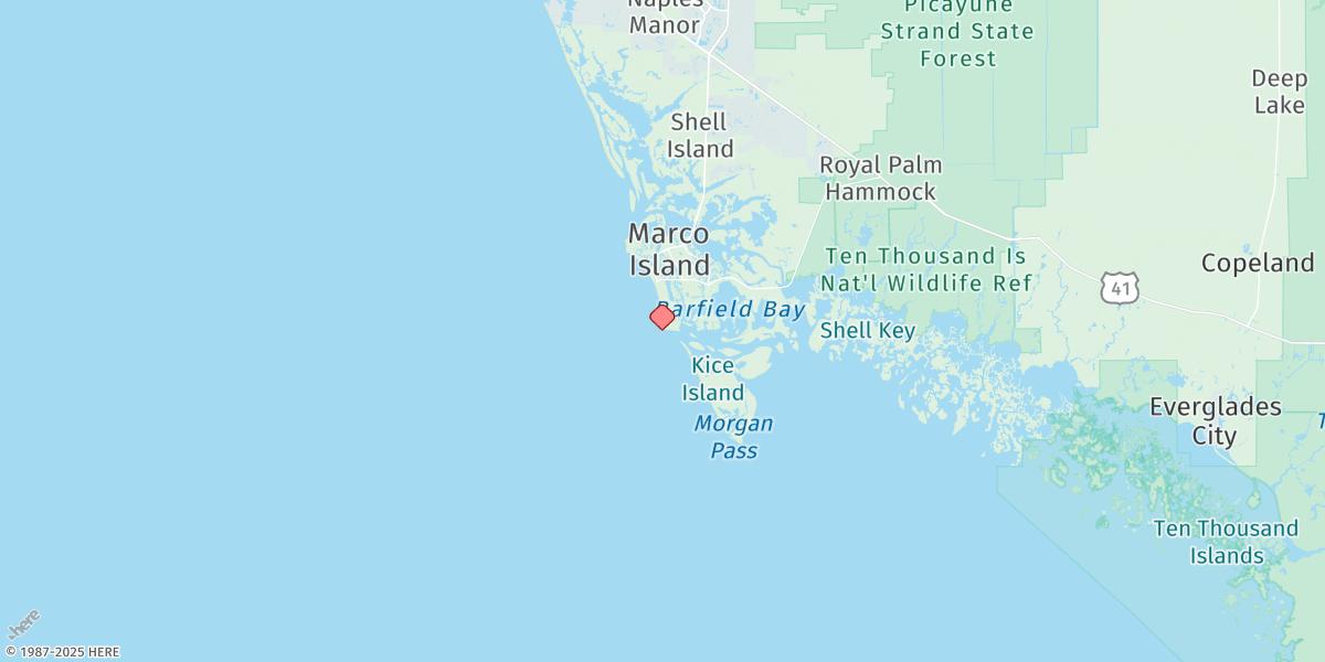 Map of Marco Island, Caxambas Pass
