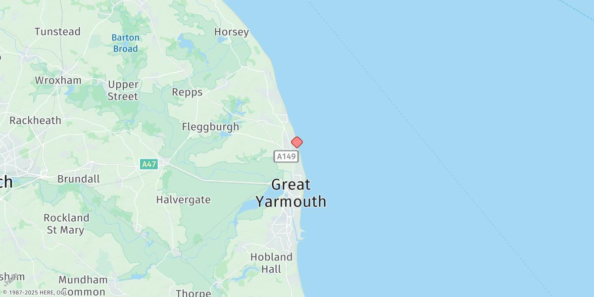 Map of Caister-on-sea