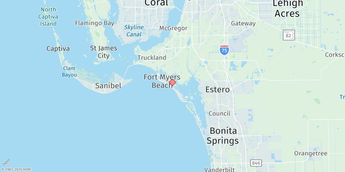 Map of Estero Island, Estero Bay
