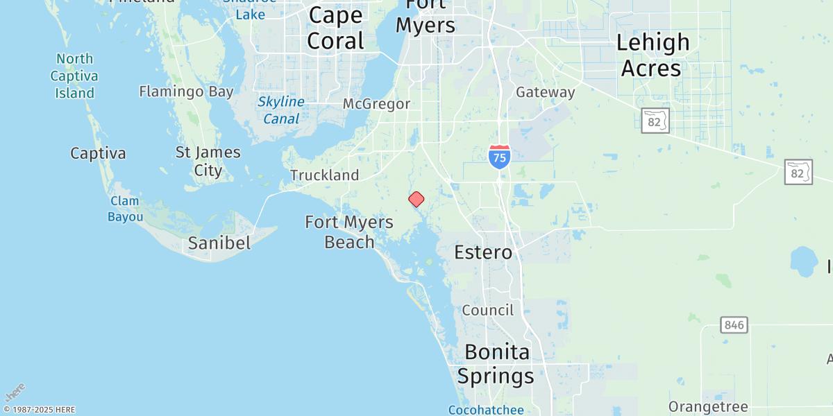 Map of Hendry Creek, Estero Bay