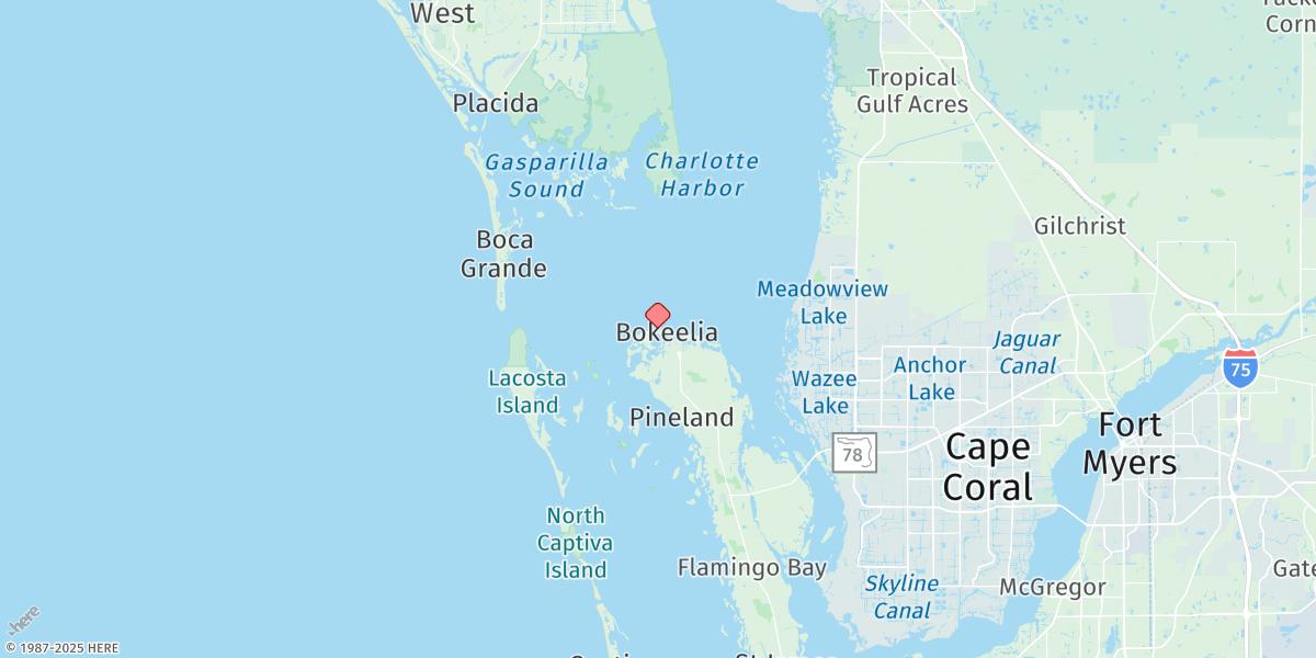 Map of Bokeelia, Charlotte Harbor