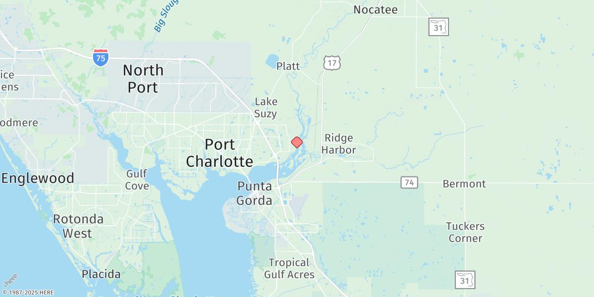 Map of Shell Point, Peace River, Charlotte Harbor