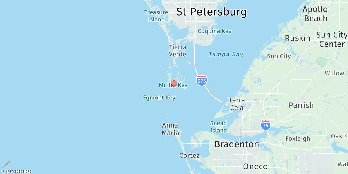 Map of Mullet Key Channel (Skyway)