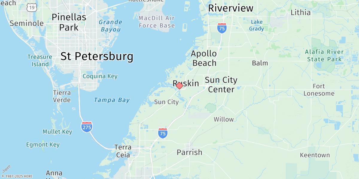 Map of Little Manatee River, Us 41 Bridge