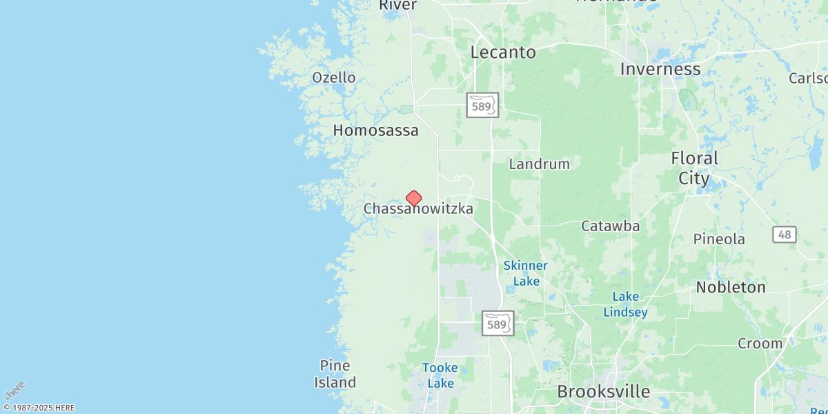 Map of Chassahowitzka, Chassahowitzka River
