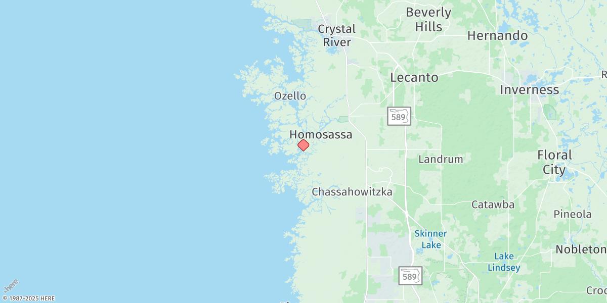 Map of Mason Creek, Homosassa Bay