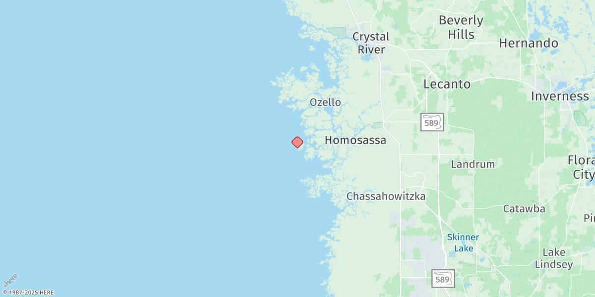 Map of Tuckers Island, Homosassa River