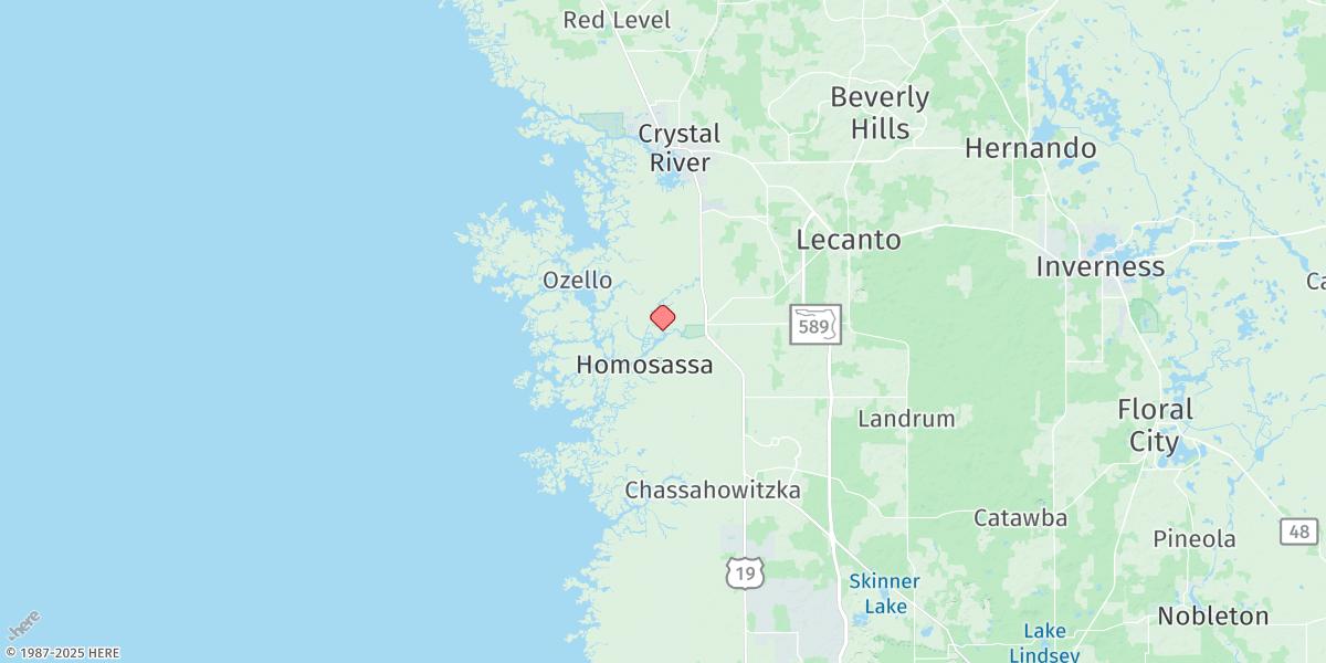 Map of Halls River Bridge, Homosassa River