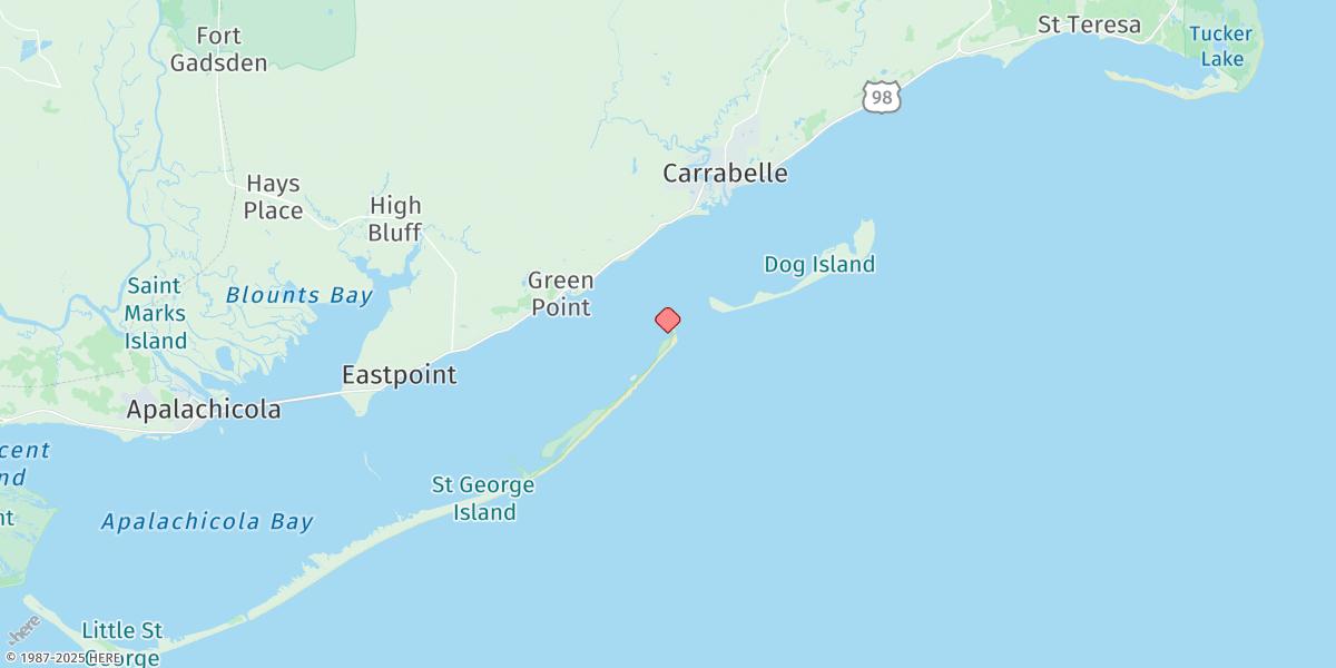Map of St. George Island, Northeast End