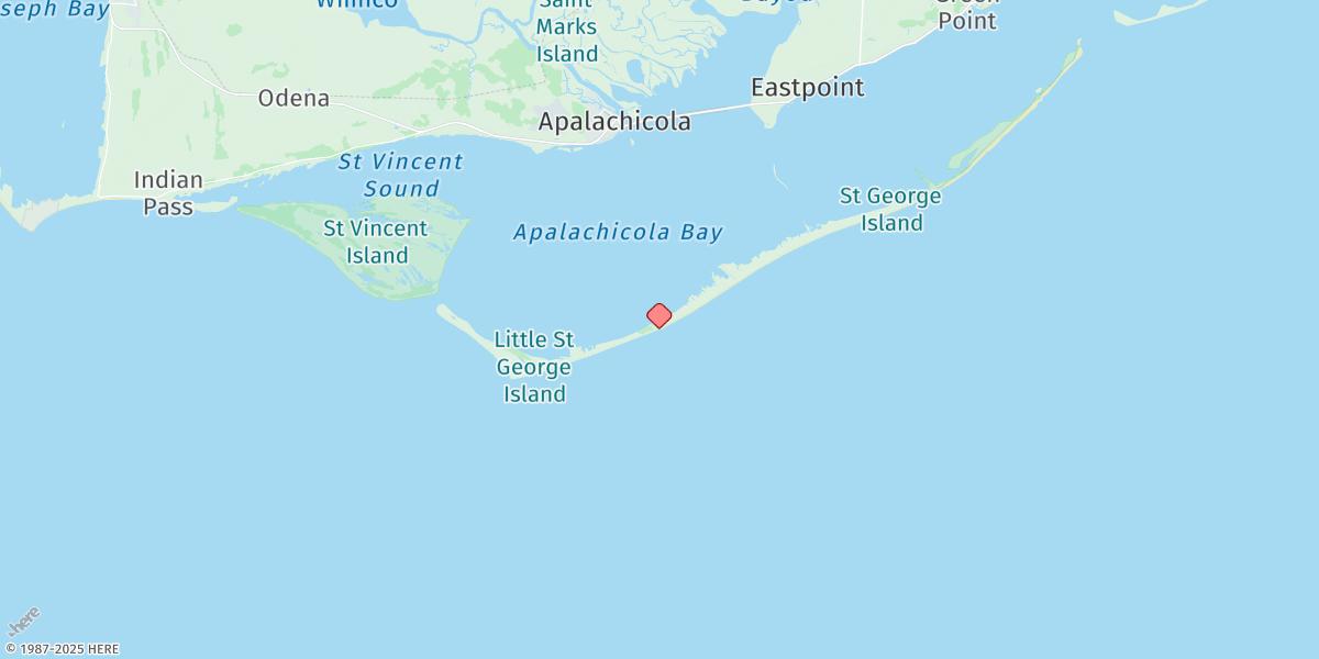 Map of St. George Island, Sikes Cut