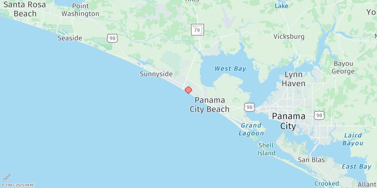 Map of Panama City Beach