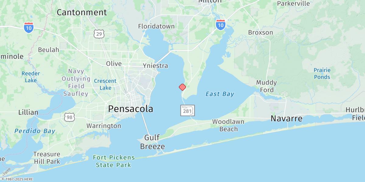 Map of Hernandez Point, Escambia Bay