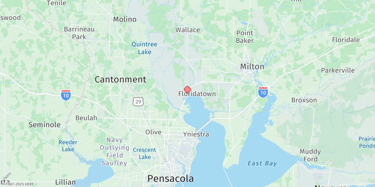 Map of Floridatown, Escambia Bay
