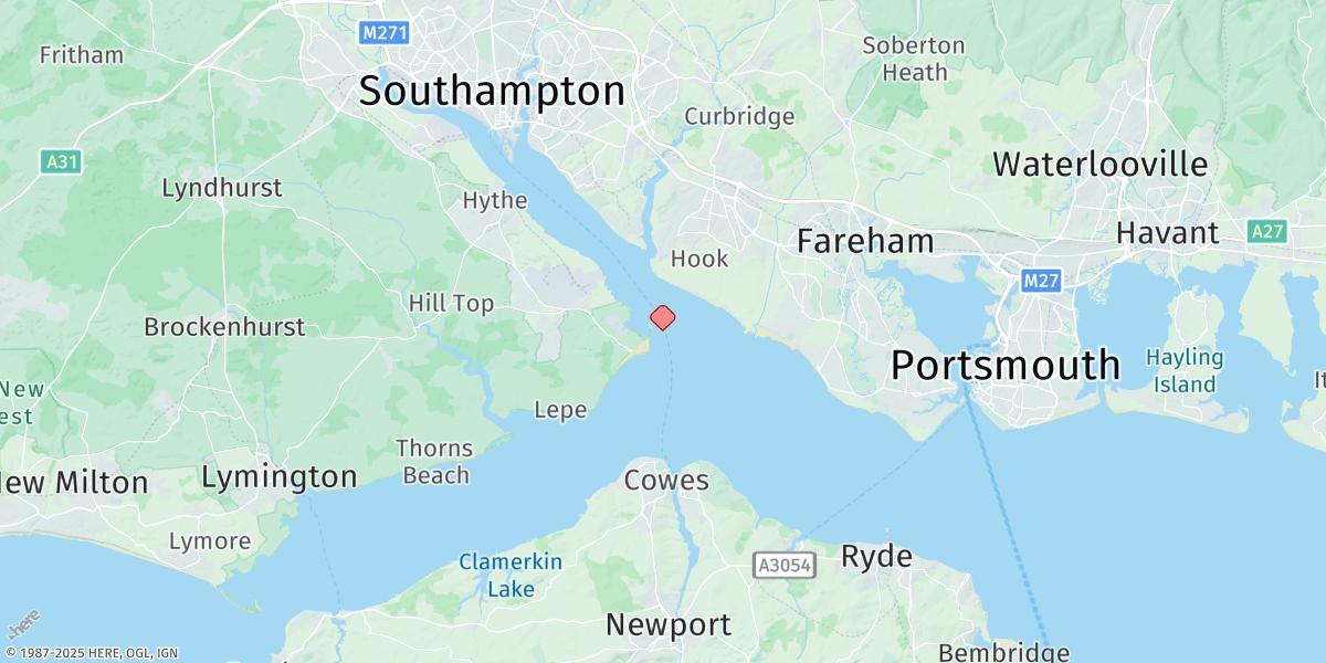 Map of Calshot Castle