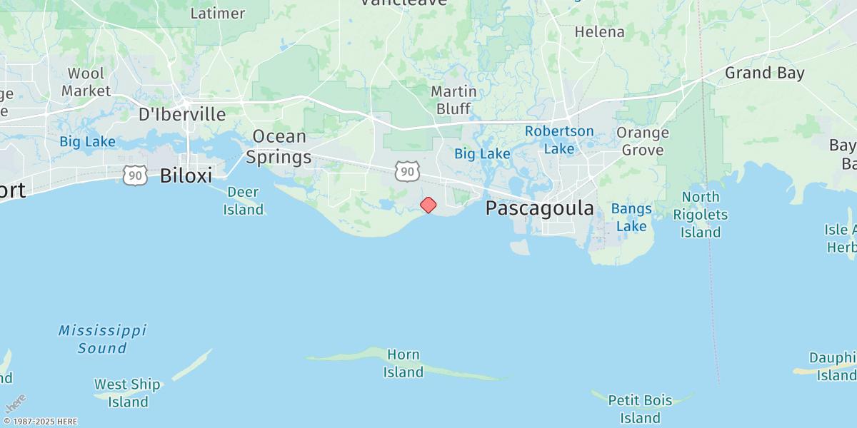 Map of Graveline Bayou Entrance