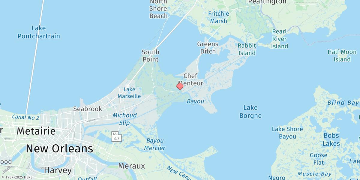 Map of University Of New Orleans Vicinity, Chef Menteur Pass