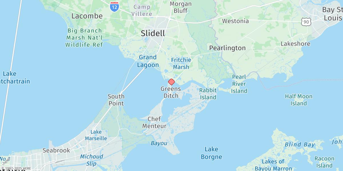 Map of The Rigolets, U.s. Highway 90