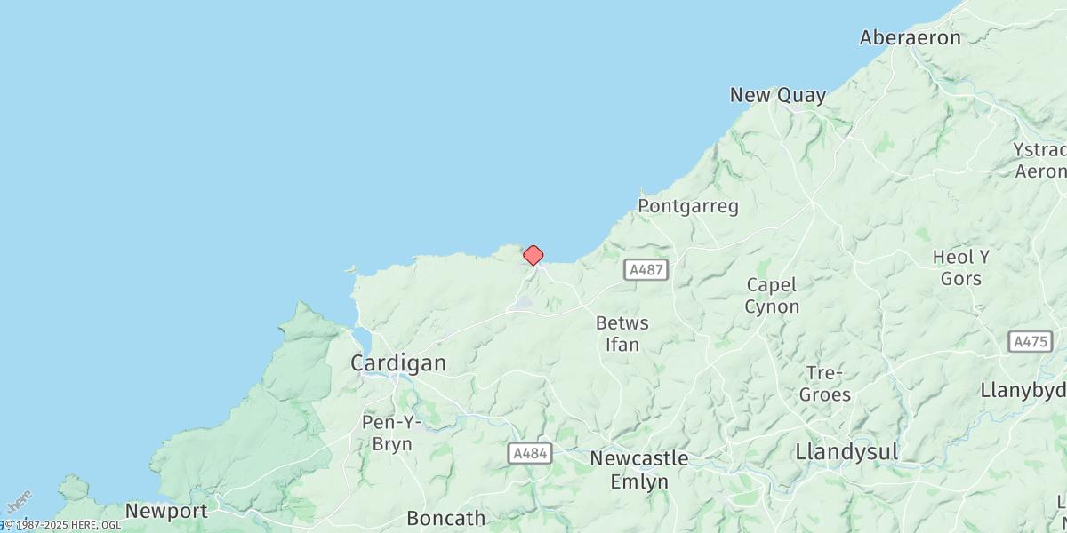 Map of Aberporth