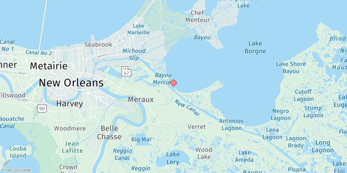 Map of Martello Castle, Lake Borgne