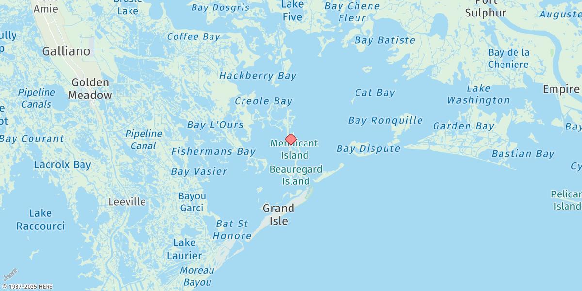 Map of Mendicant Island, Barataria Bay
