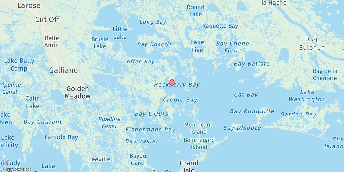 Map of Texaco Dock, Hackberry Bay