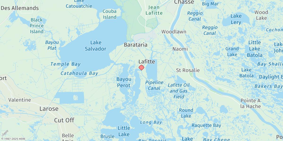Map of Lafitte, Barataria Waterway
